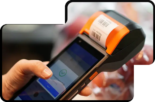 Crypto POS machine being used for an in-person payment